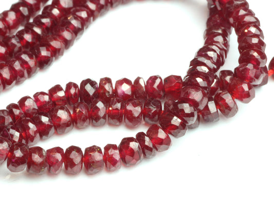 Red Ruby 3mm Faceted Rondelles