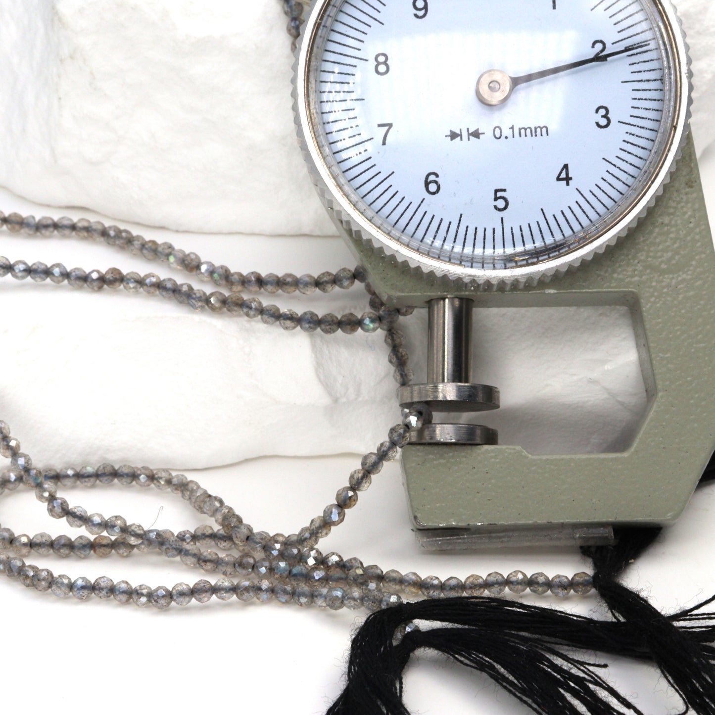 Coated Labradorite 2mm Faceted Rounds Bead Strand