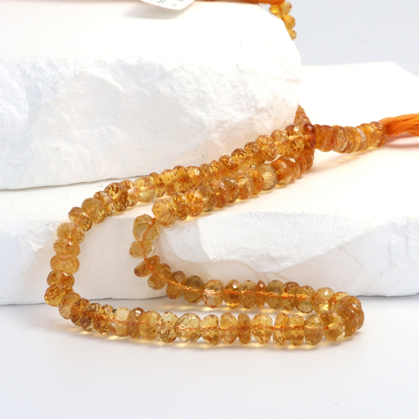 Yellow Orange Citrine 5mm Faceted Rondelles