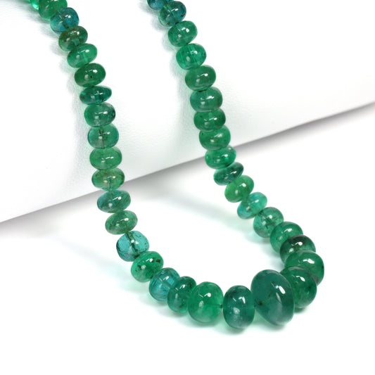 Green Emerald 4mm – 10mm Smooth Rondelles Bead Strand