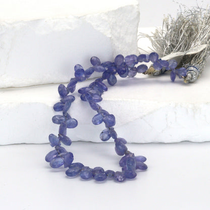 Blue Tanzanite 6x4mm Faceted Pear Shaped Briolettes