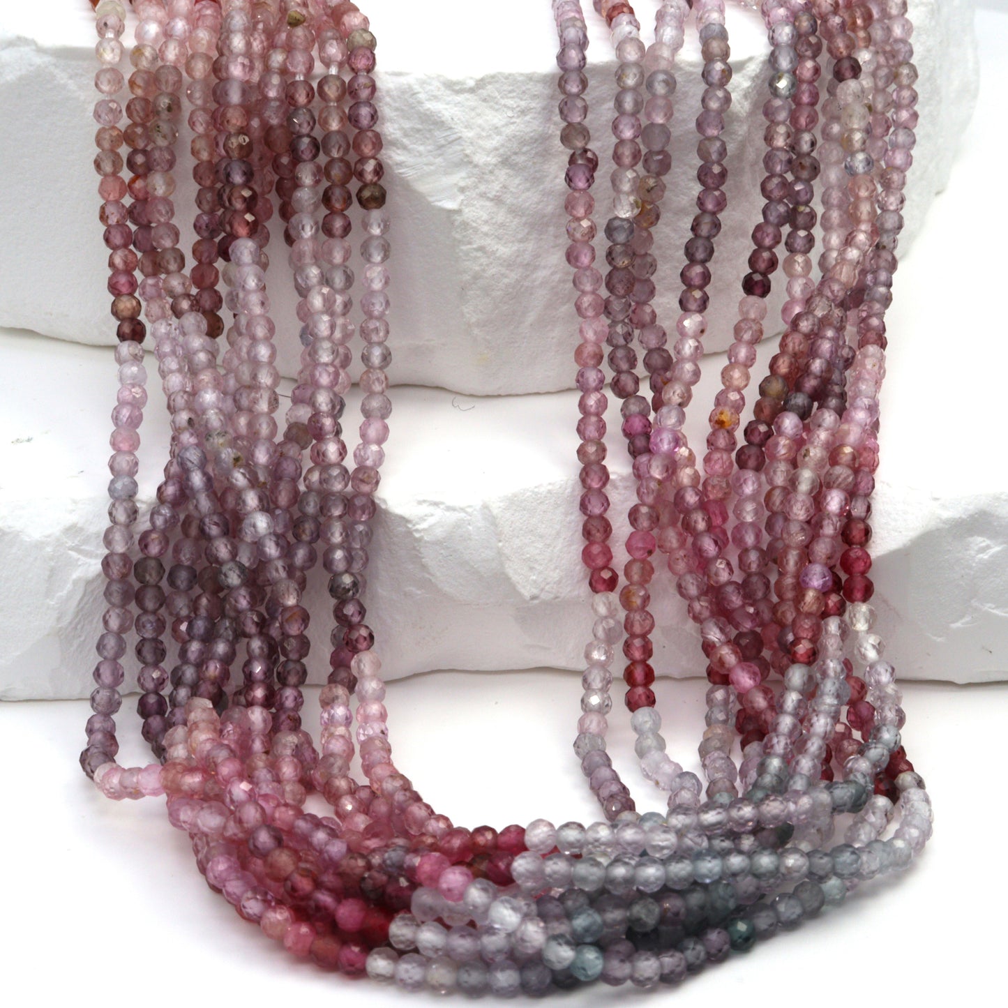 Multi Spinel 2.5mm Faceted Rondelles
