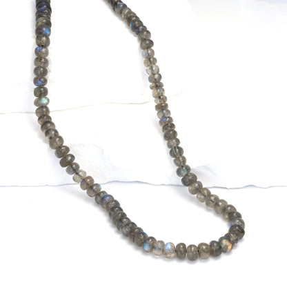 Blue Labradorite 5mm Smooth Rondelles