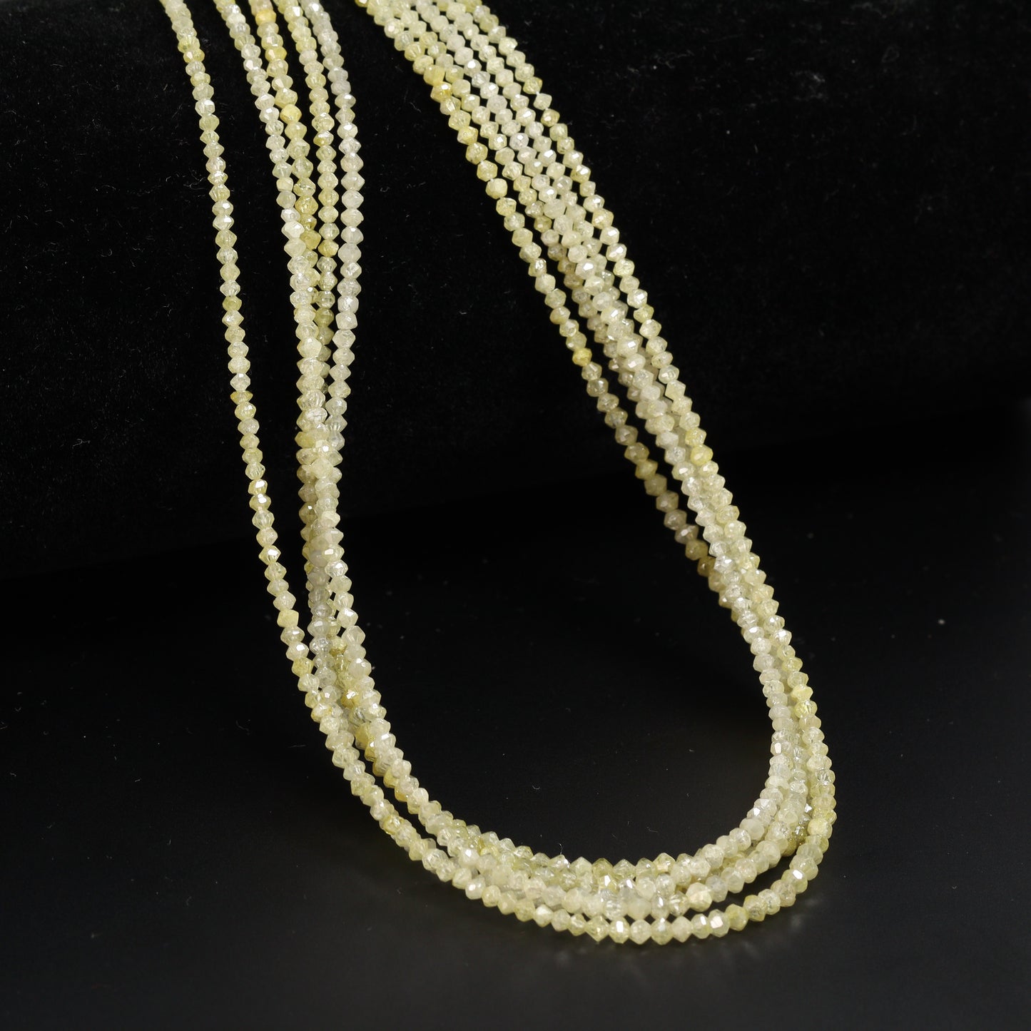 Taupe Diamond 1.7mm – 2.4mm Hand Faceted Rondelles Bead Strand