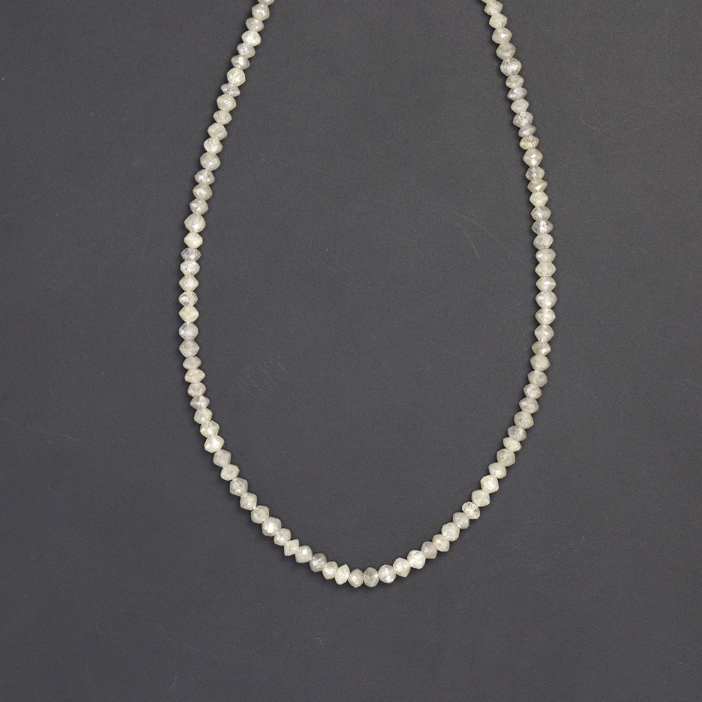 Gray Diamond 1.6mm - 2mm Faceted Rondelles Bead Strand