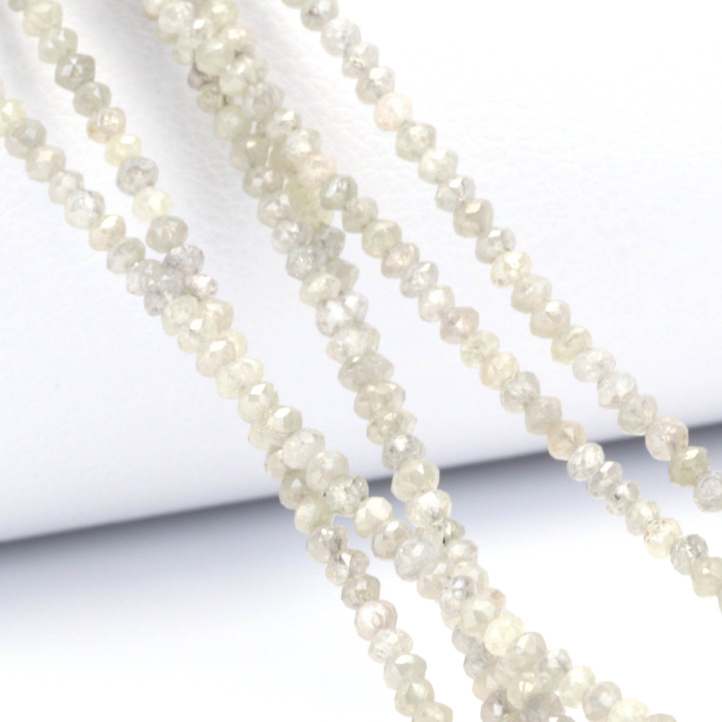 Gray Diamond 1.6mm - 2mm Faceted Rondelles Bead Strand