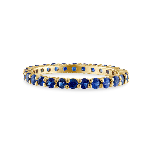 Shared Prong Blue Sapphire Eternity Band
