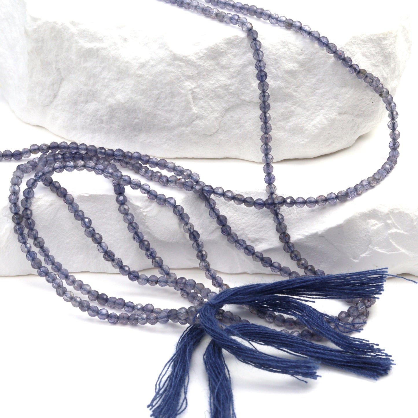 Iolite 2mm Faceted Rounds Bead Strand