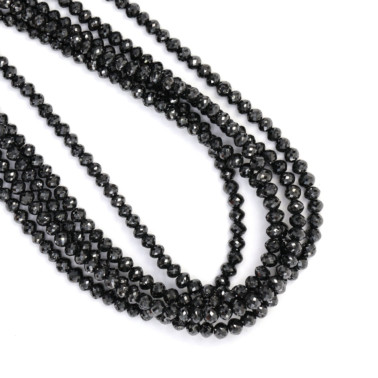 Black Diamond 3mm Faceted Rondelles