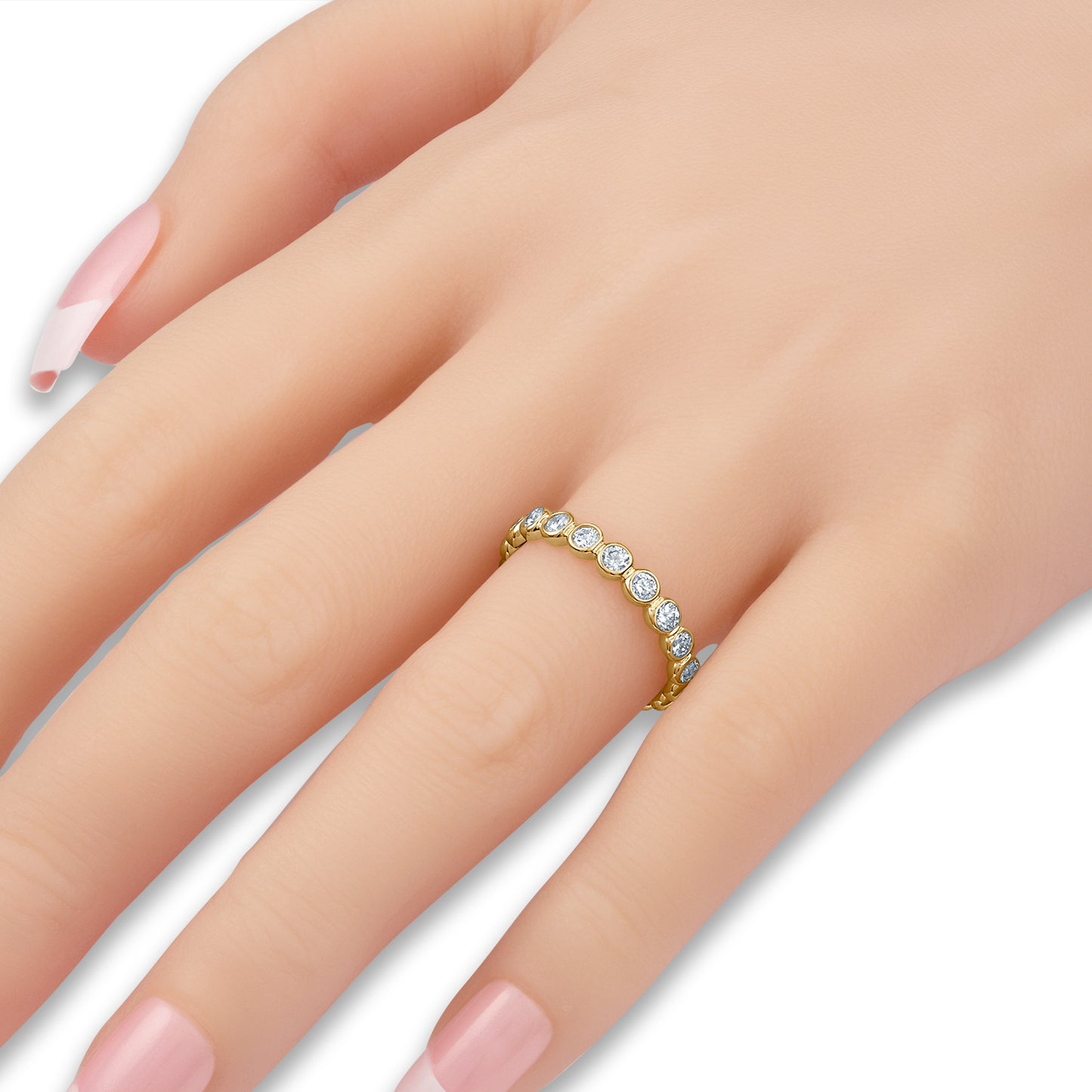 Bezel Set White Diamond Eternity Band