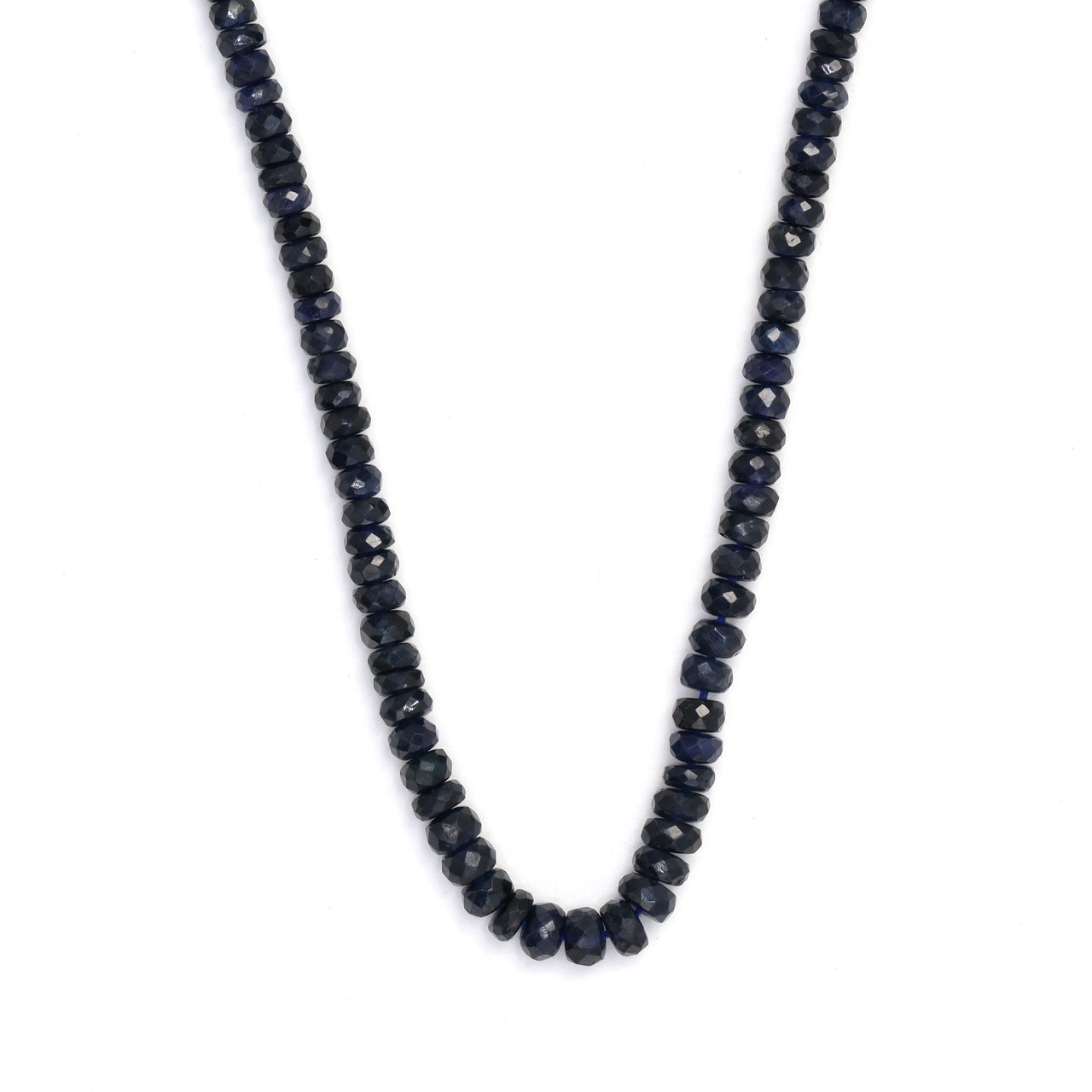 Dark Navy Blue Sapphire 2.5mm - 3.5mm Hand Faceted Rondelles Bead Strand