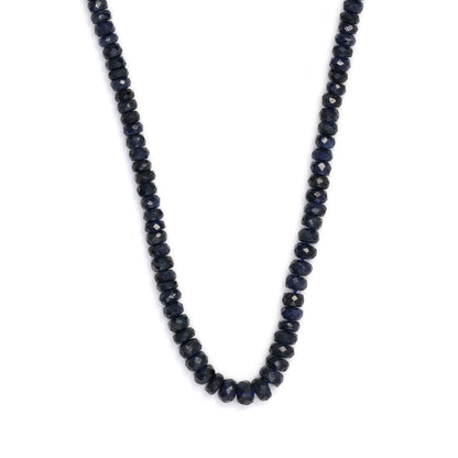 Dark Navy Blue Sapphire 2.5mm - 3.5mm Hand Faceted Rondelles Bead Strand