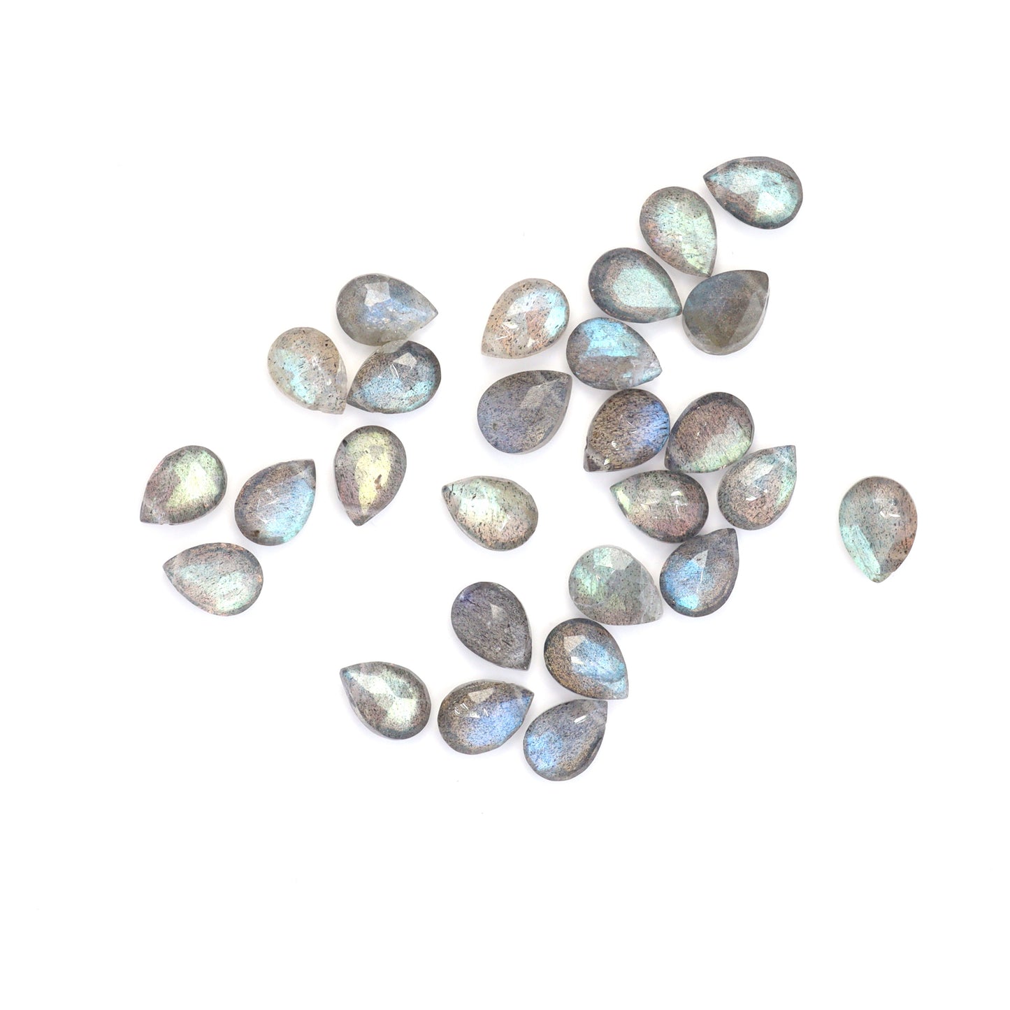 AAA Blue Labradorite 7x5mm Faceted Pear Shaped Briolettes Loose Beads