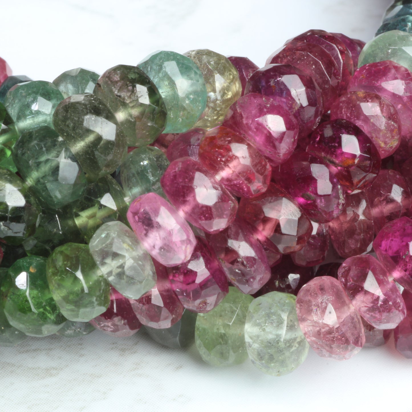 Watermelon Tourmaline 6mm Faceted Rondelles