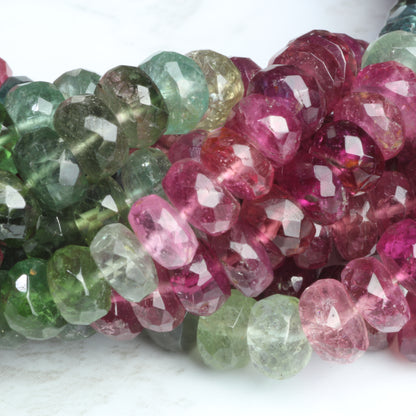 Watermelon Tourmaline 6mm Faceted Rondelles
