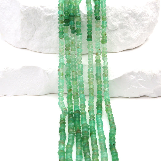 Ombre Chrysoprase 3.5mm Faceted Rondelles
