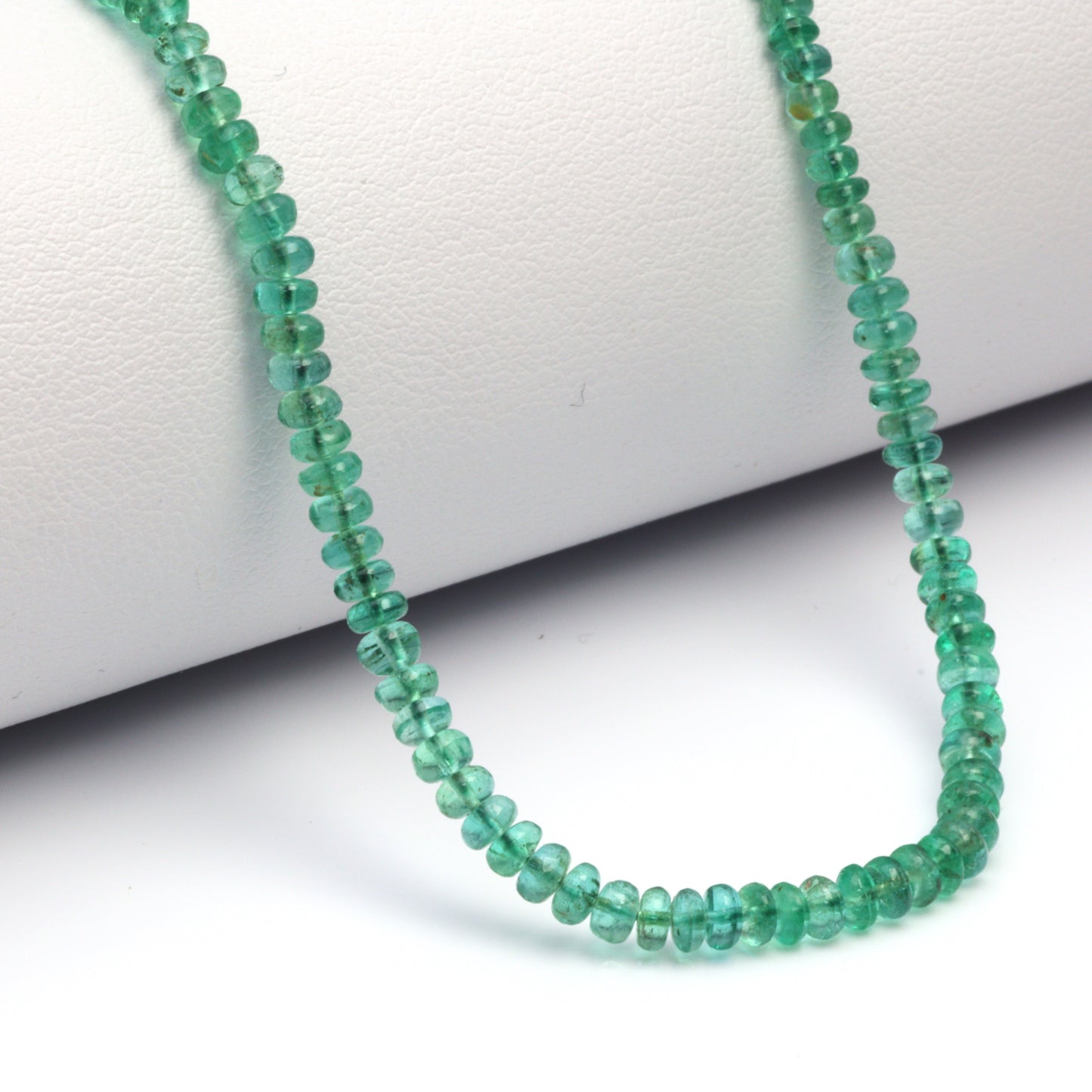 Green Emerald 2.5mm - 3.25mm Smooth Rondelles Bead Strand