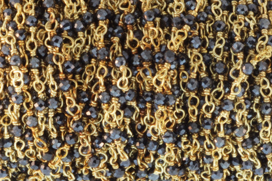 Coated Black Spinel 2mm Faceted Rounds