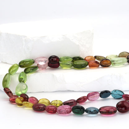 Watermelon Tourmaline 10x8mm Smooth Ovals