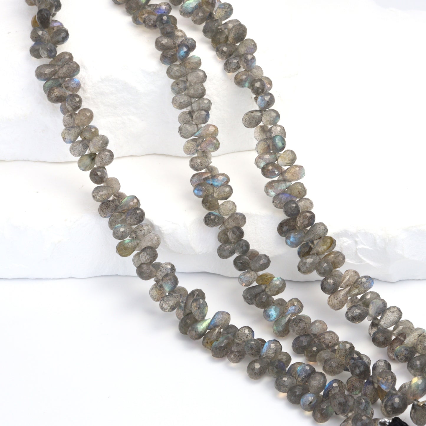 AAA Blue Labradorite 6x4mm Faceted Teardrop Briolettes