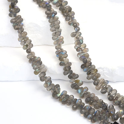 AAA Blue Labradorite 6x4mm Faceted Teardrop Briolettes