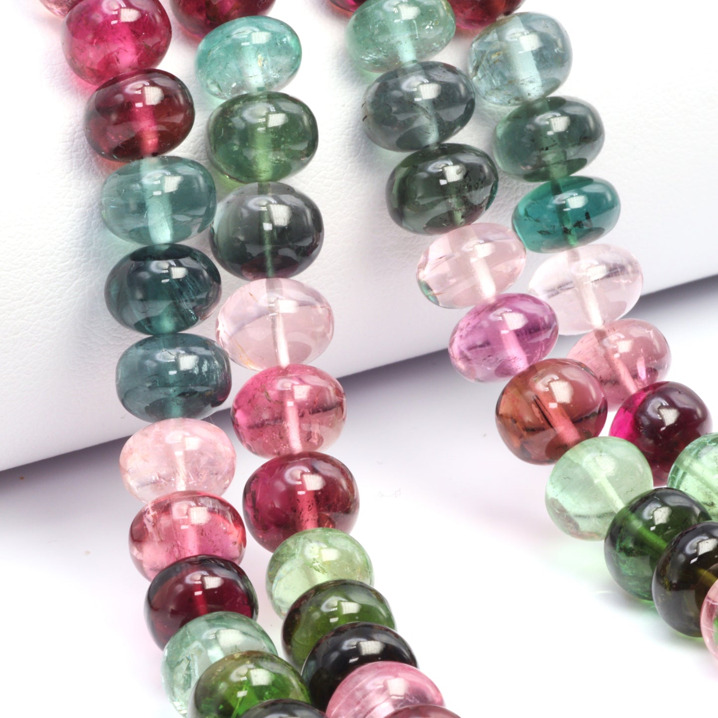 Watermelon Tourmaline 9mm Smooth Rondelles