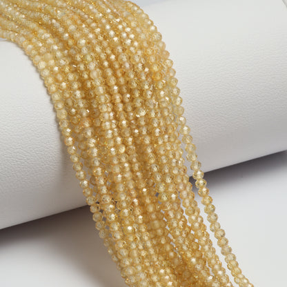 Yellow Zircon 2.5mm Faceted Rondelles
