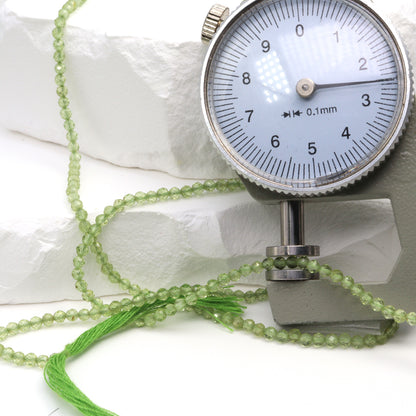 Green Peridot 2.5mm Faceted Rounds Bead Strand