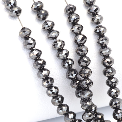 Black Diamond 3.5mm Faceted Rondelles