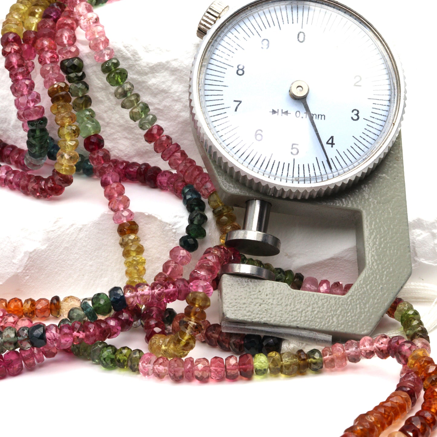 Watermelon Tourmaline 4mm Hand Faceted Rondelles Bead Strand