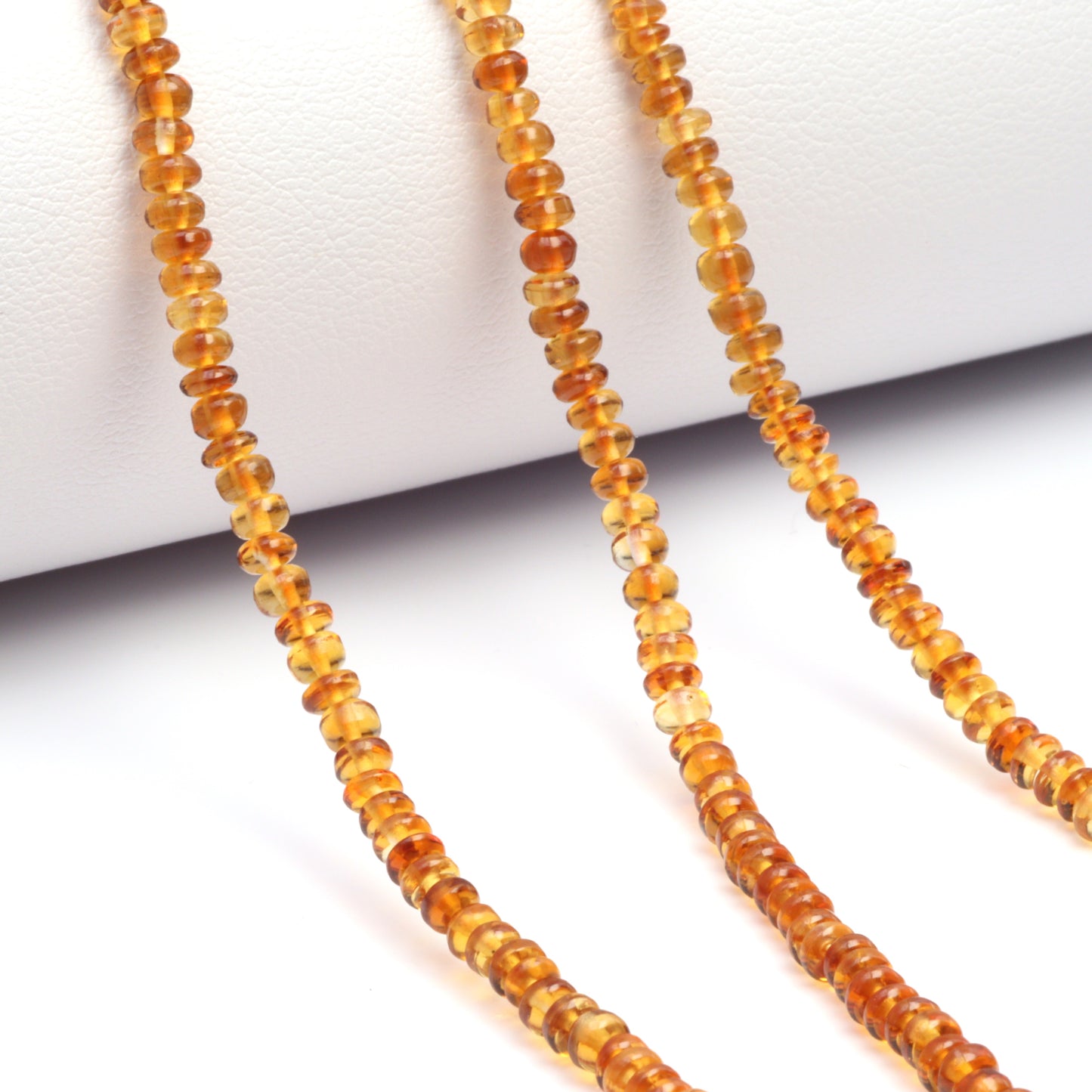 Orange Madeira Citrine 3mm Smooth Rondelles