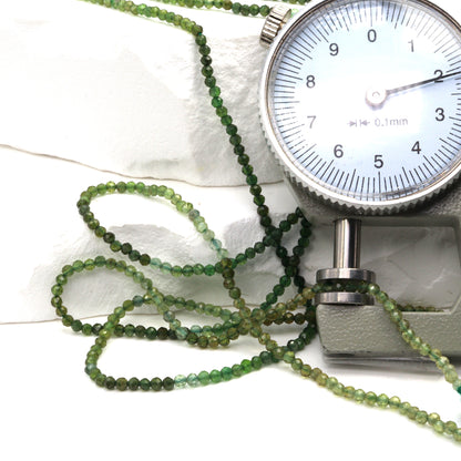 Ombre Green Tourmaline 2mm Faceted Rondelles Bead Strand