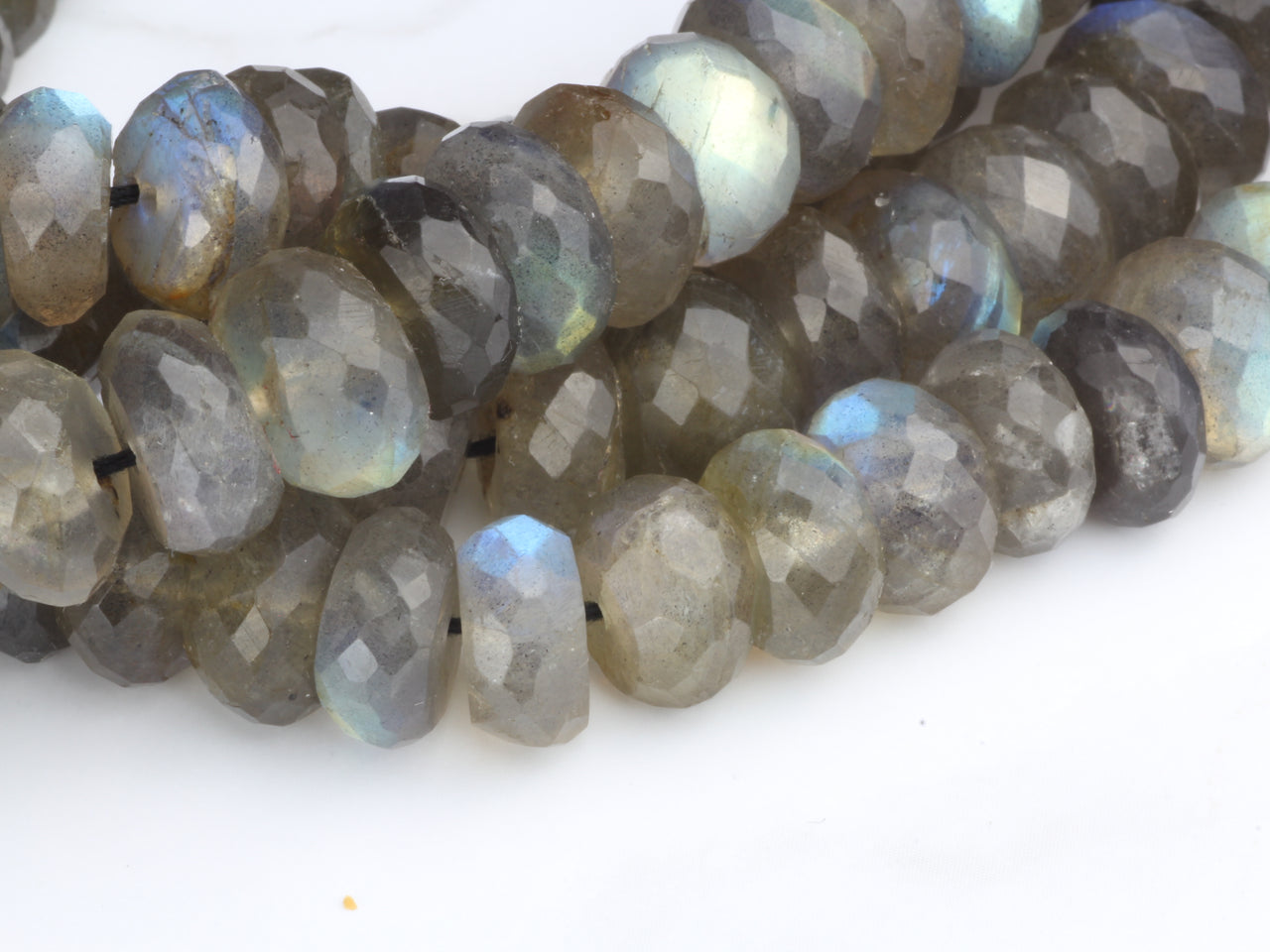 Blue Labradorite 10mm Faceted Rondelles