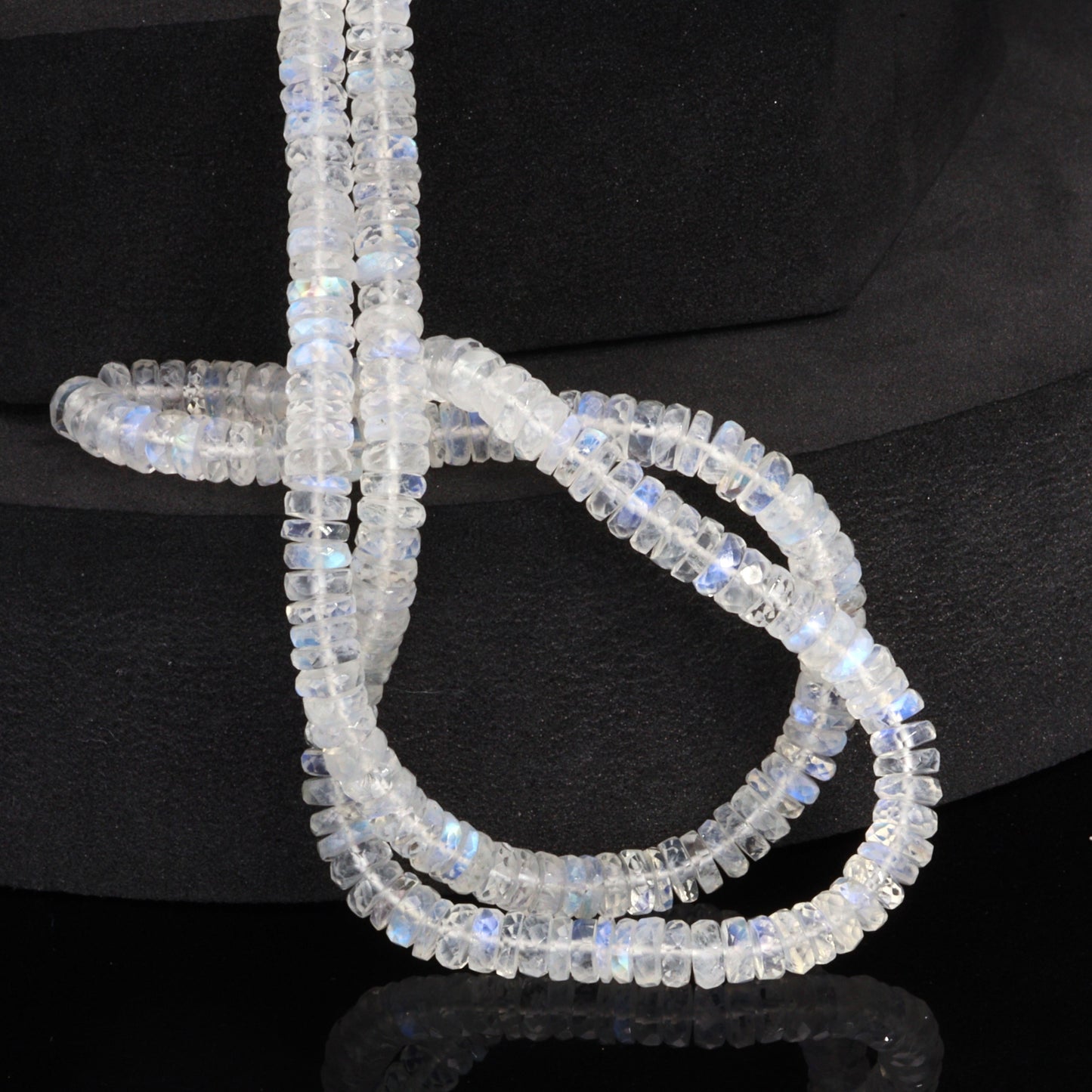 AA Blue Rainbow Moonstone 5mm Faceted Tires