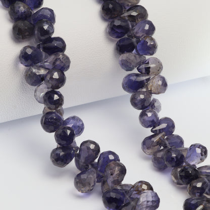 Blue Iolite 9x6mm Faceted Teardrop Briolettes