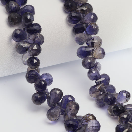 Blue Iolite 9x6mm Faceted Teardrop Briolettes