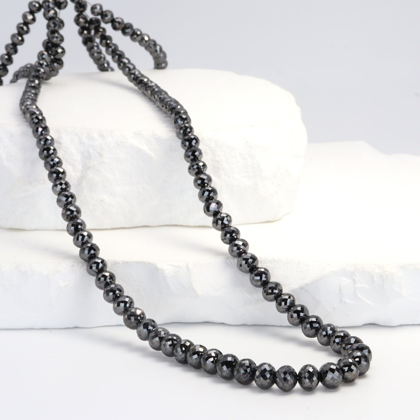 Black Diamond 4.5mm Faceted Rondelles