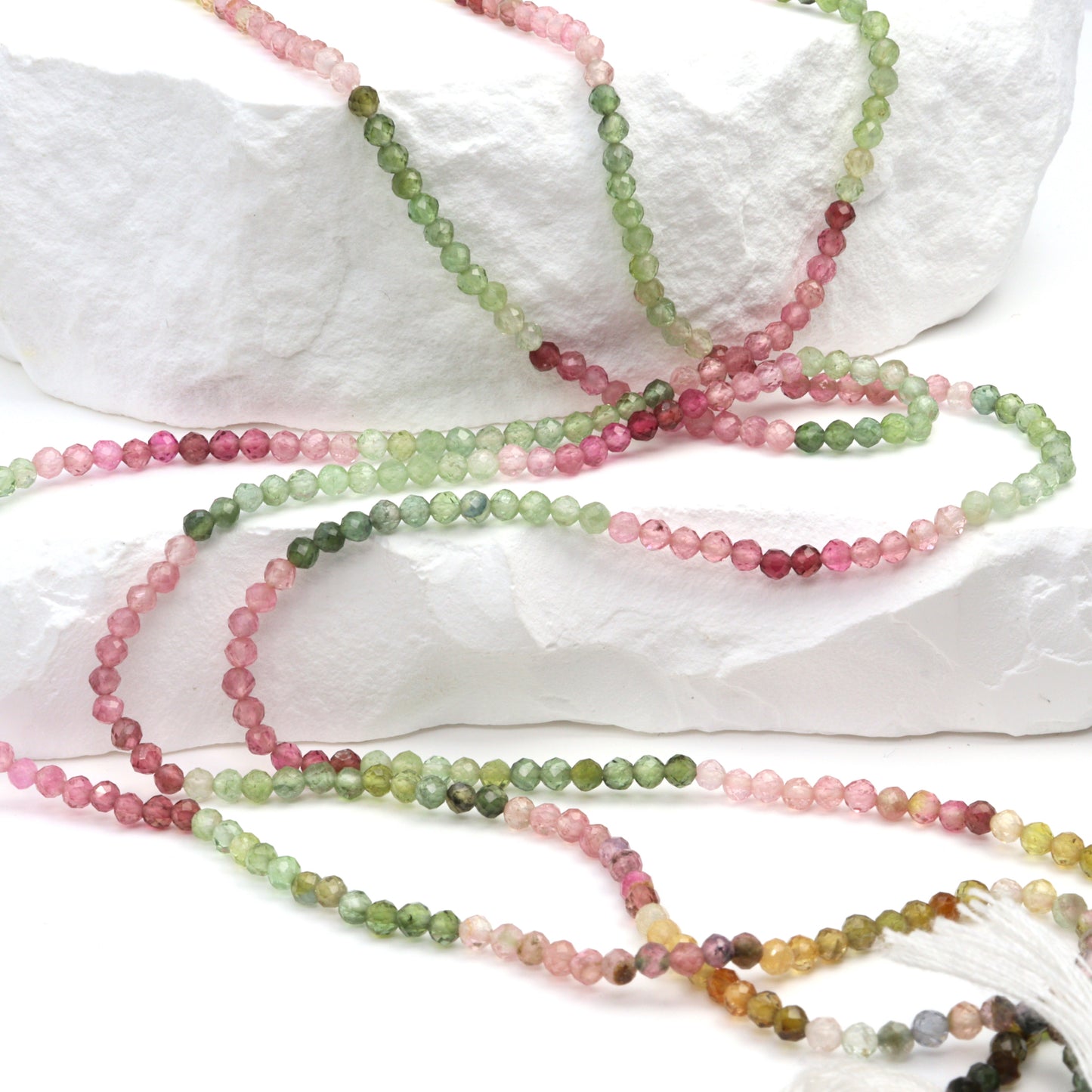 Afghani Watermelon Tourmaline 2mm Faceted Rounds