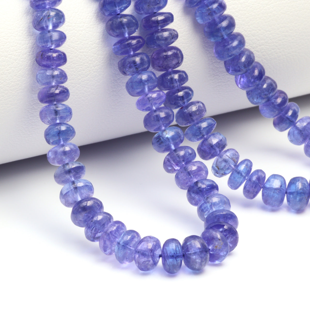 Blue Tanzanite 5.5mm Smooth Rondelles Bead Strand