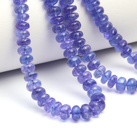 Blue Tanzanite 5.5mm Smooth Rondelles Bead Strand