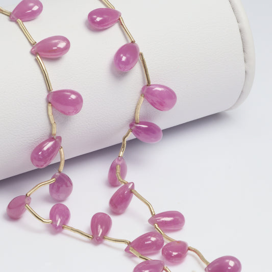 Red Ruby 8x5mm Smooth Pear Shaped Briolettes