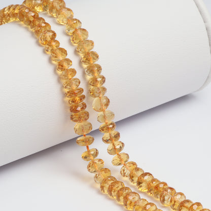 Yellow Orange Citrine 5.5mm Faceted Rondelles