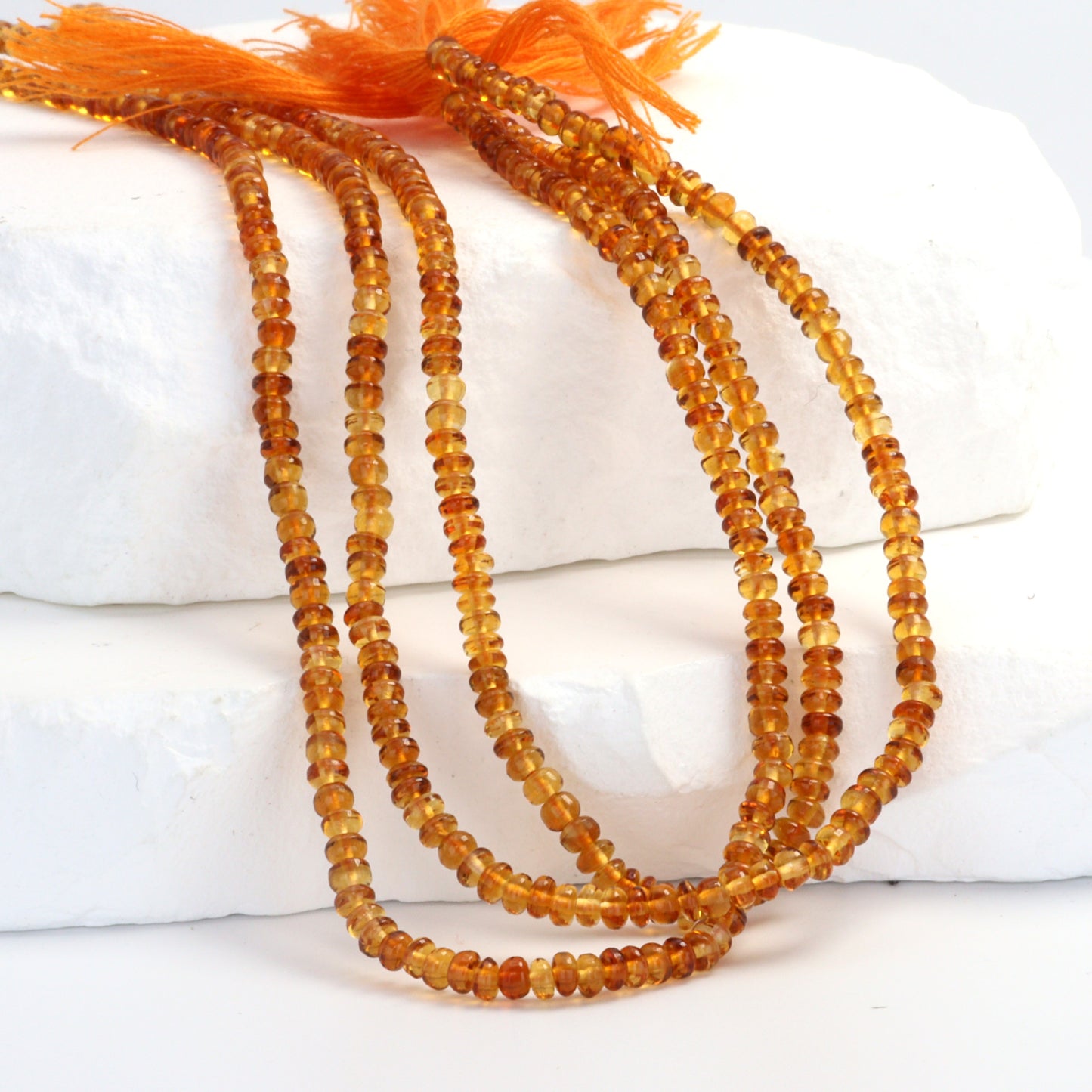 Orange Madeira Citrine 3mm Smooth Rondelles