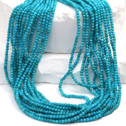 AAA Light Blue Turquoise 2mm Smooth Rounds Bead Strand
