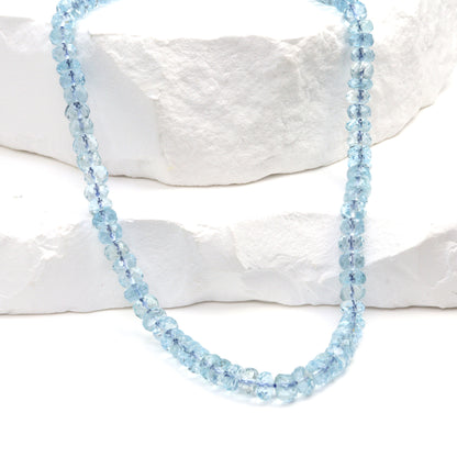 Blue Aquamarine 4mm Faceted Rondelles