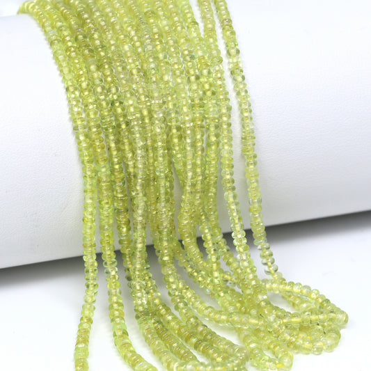 Yellow Sapphire 2mm – 3mm Smooth Rondelles Bead Strand