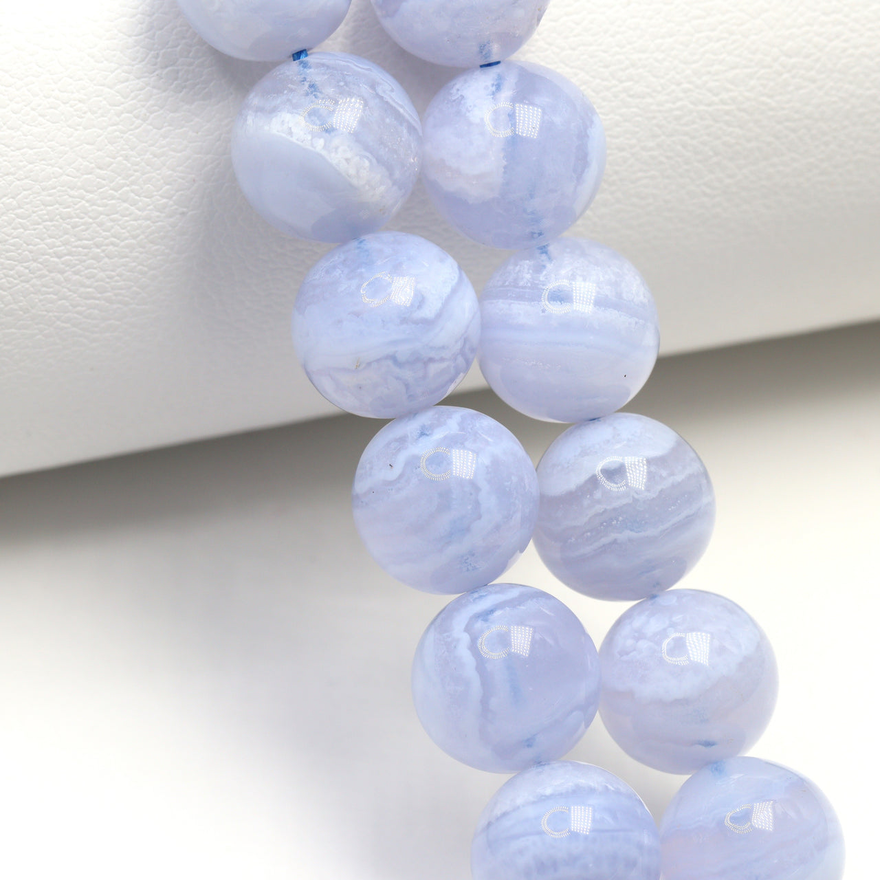 Blue Lace Agate 10mm Smooth Rounds