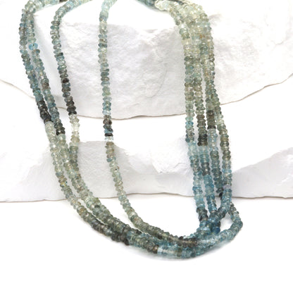 Moss Aquamarine 3mm Faceted Rondelles