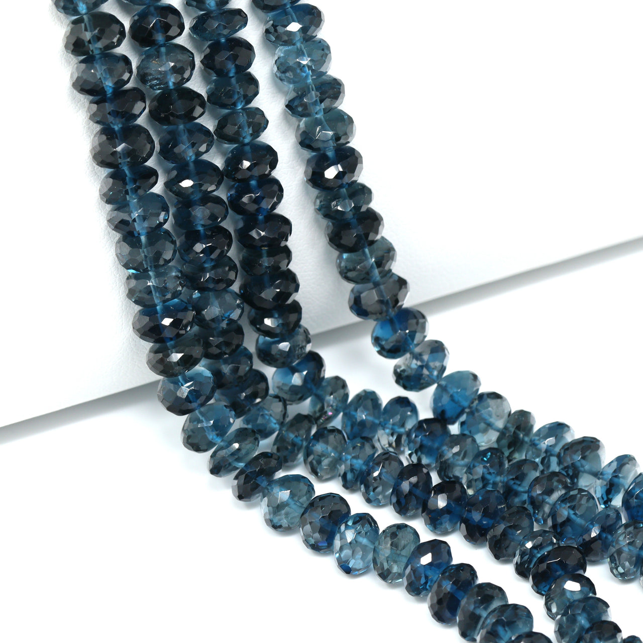 London Blue Topaz 6mm Faceted Rondelles Bead Strand