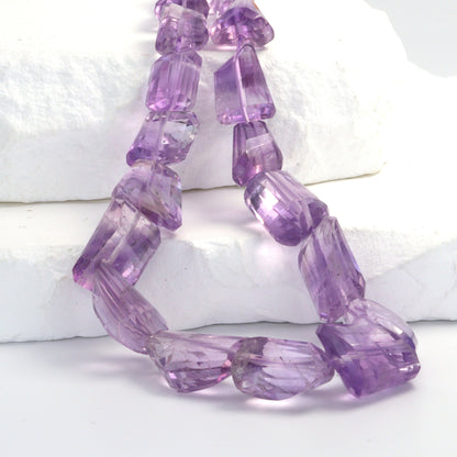 Pink Amethyst 12x9mm Faceted Nuggets
